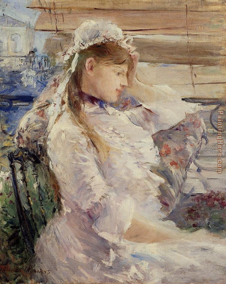 Behind the Blinds painting - Berthe Morisot Behind the Blinds art painting